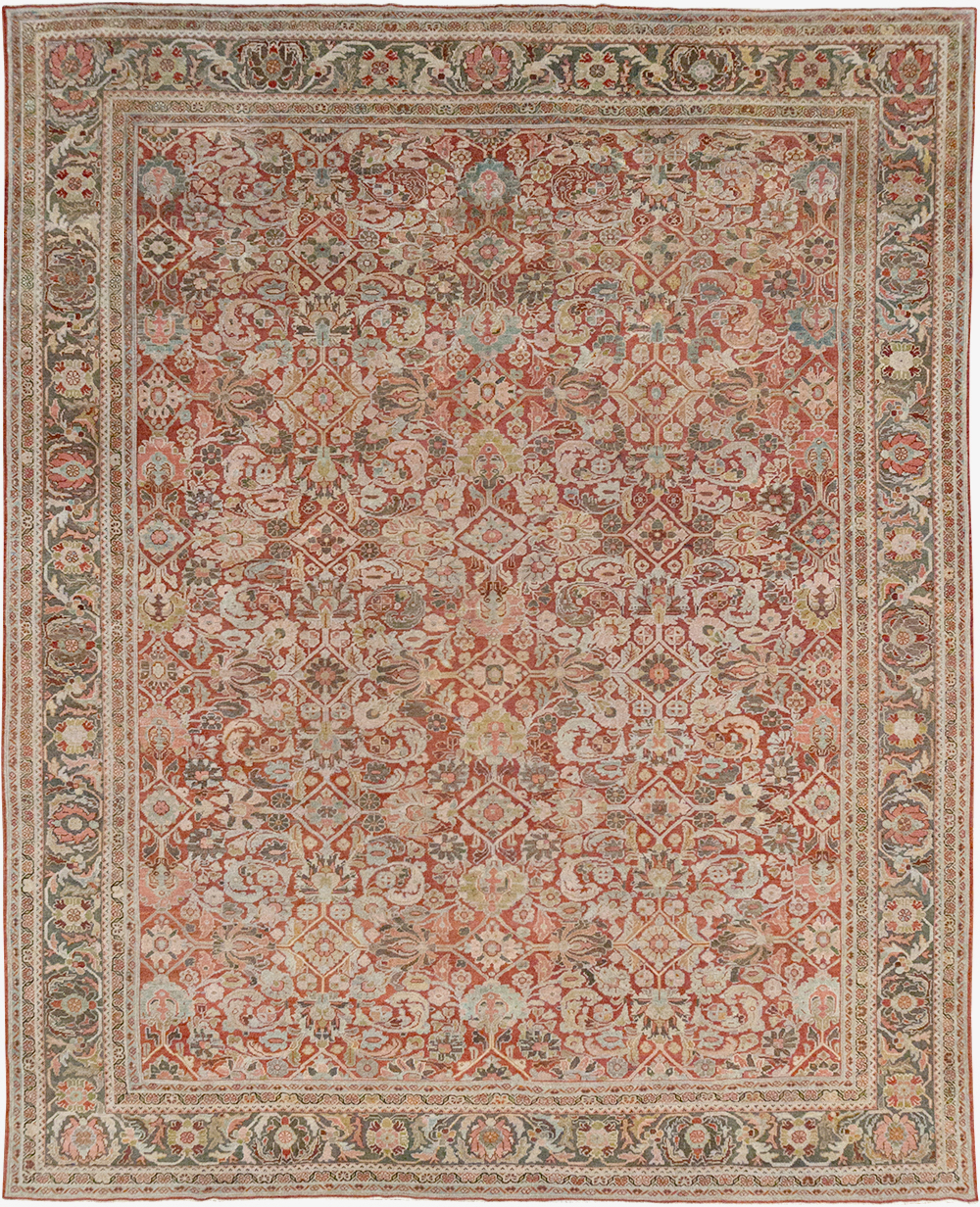 Antique Persian Mahal Room Size Carpet, No.26462 - Staging
