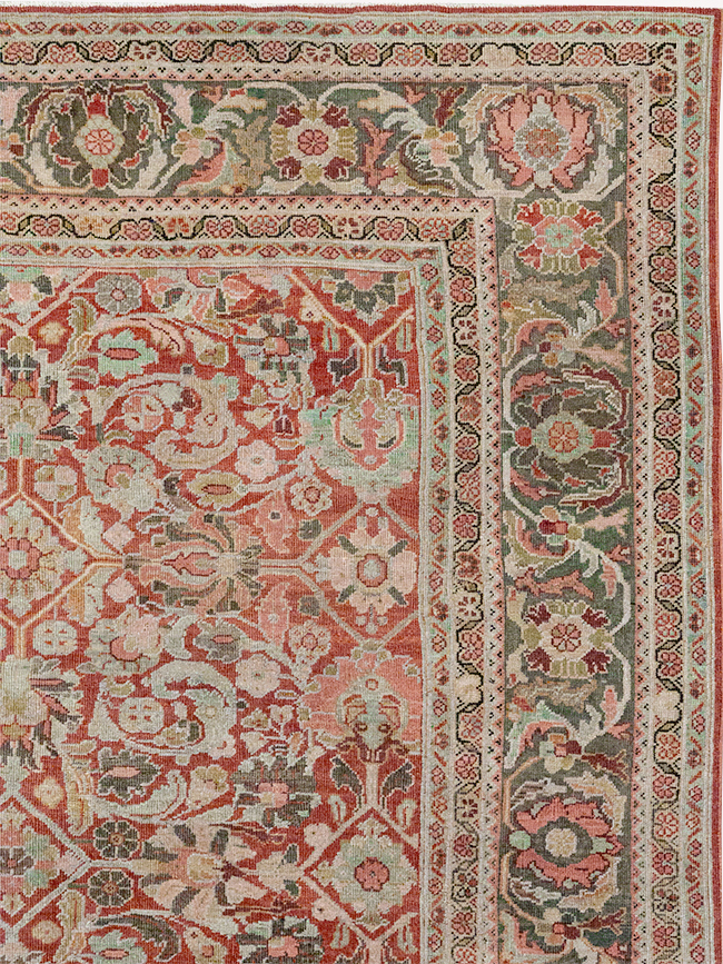 Antique Persian Mahal Room Size Carpet, No.26462 - Staging