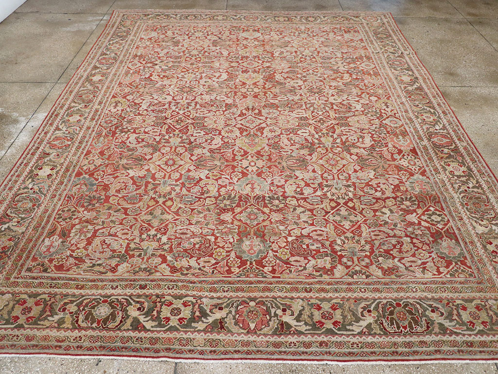 Antique Persian Mahal Room Size Carpet, No.26462 - Staging