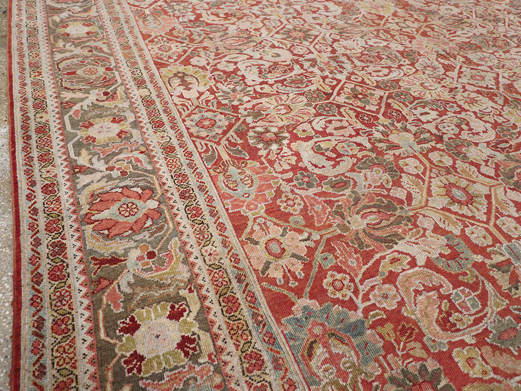 Antique Persian Mahal Room Size Carpet, No.26462 - Staging
