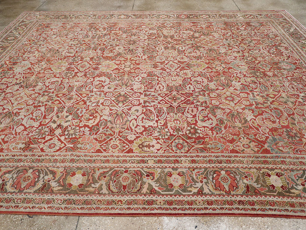 Antique Persian Mahal Room Size Carpet, No.26462 - Staging