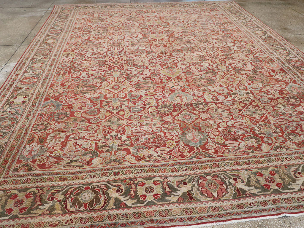 Antique Persian Mahal Room Size Carpet, No.26462 - Staging