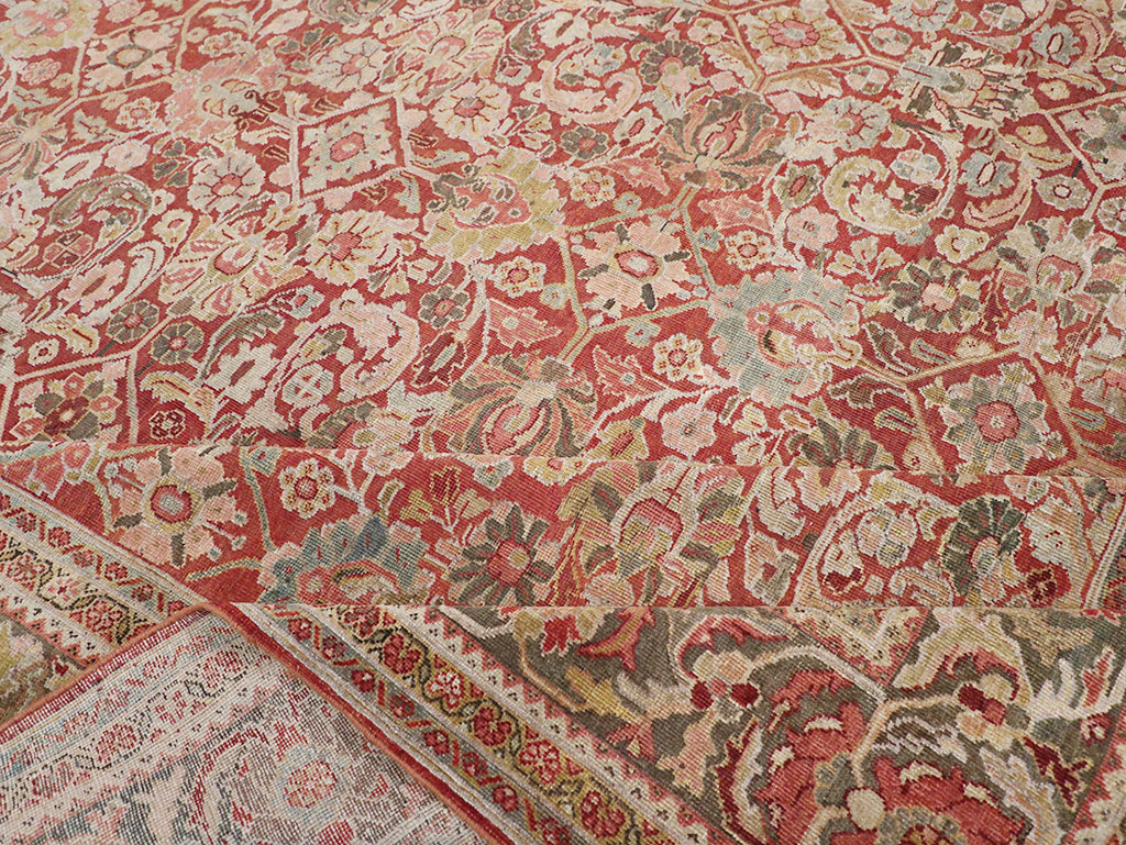Antique Persian Mahal Room Size Carpet, No.26462 - Staging