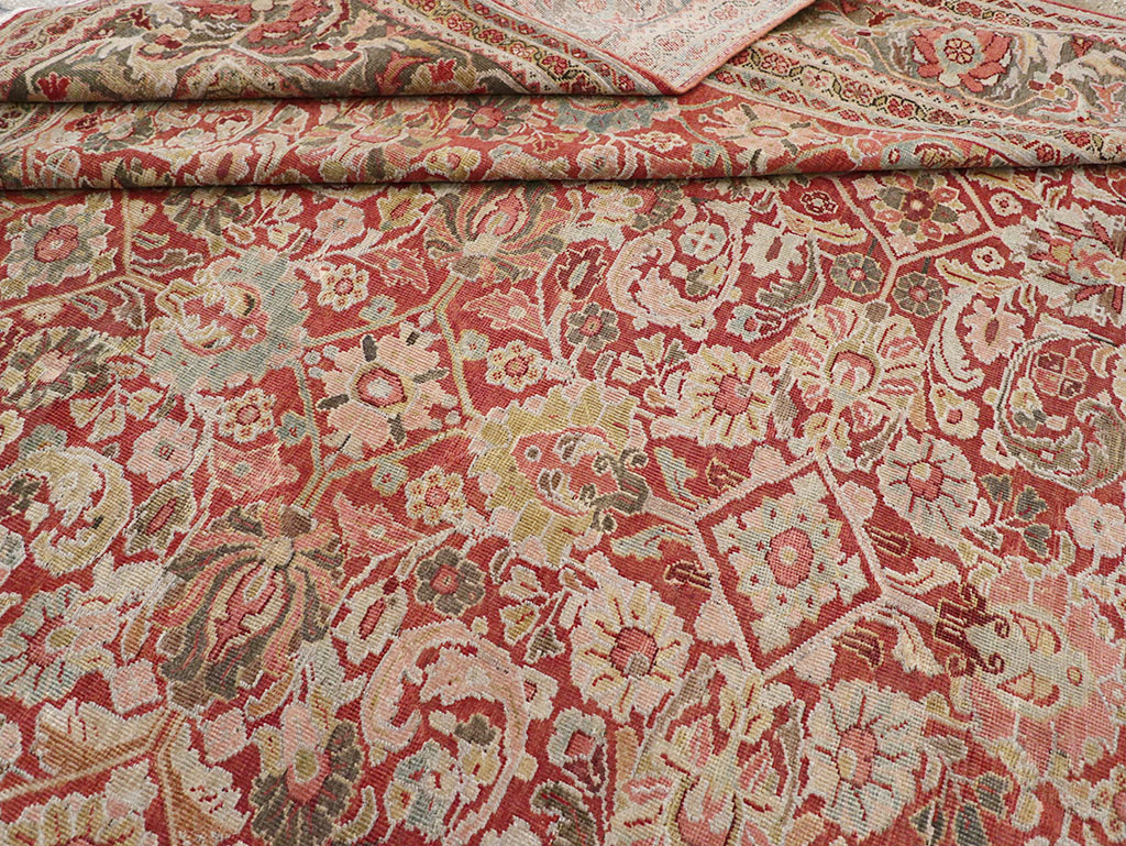 Antique Persian Mahal Room Size Carpet, No.26462 - Staging