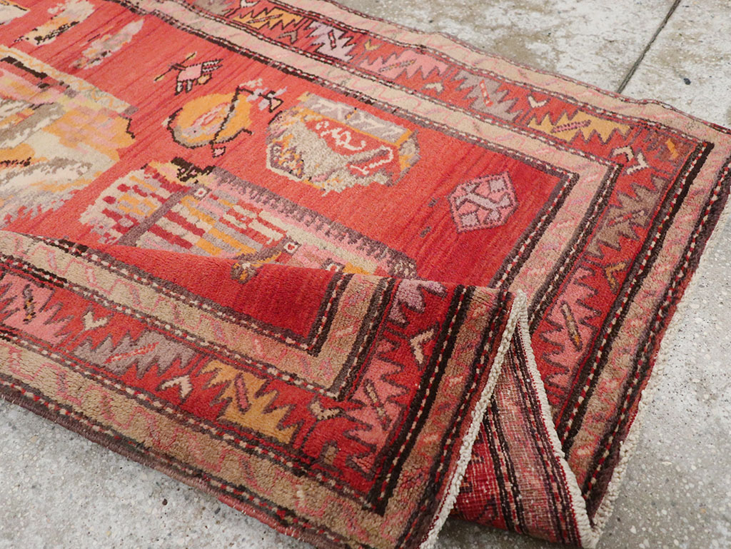 Vintage Pictorial Karabagh Rug, No.26474 - Staging