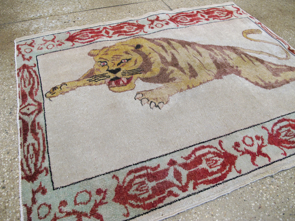 Vintage Pictorial Anatolian Rug, No.26479 - Staging