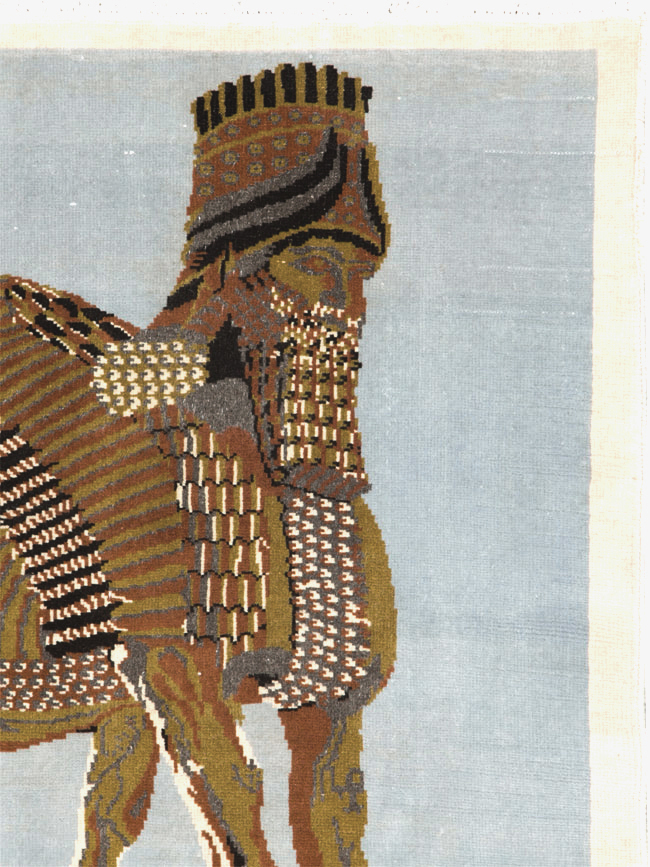 Vintage Egyptian Pictorial Tabriz Rug, No.26480 - Staging