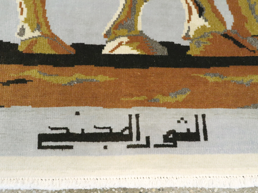 Vintage Egyptian Pictorial Tabriz Rug, No.26480 - Staging