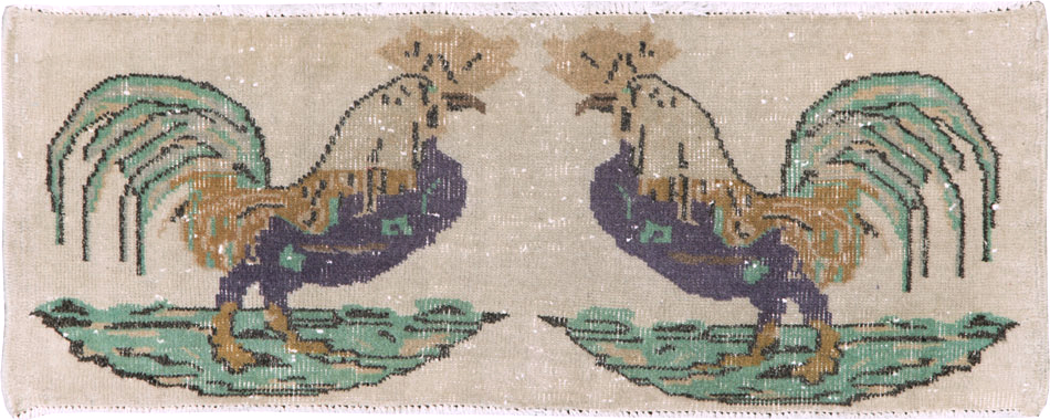 Vintage Pictorial Anatolian Rug, No.26482 - Staging