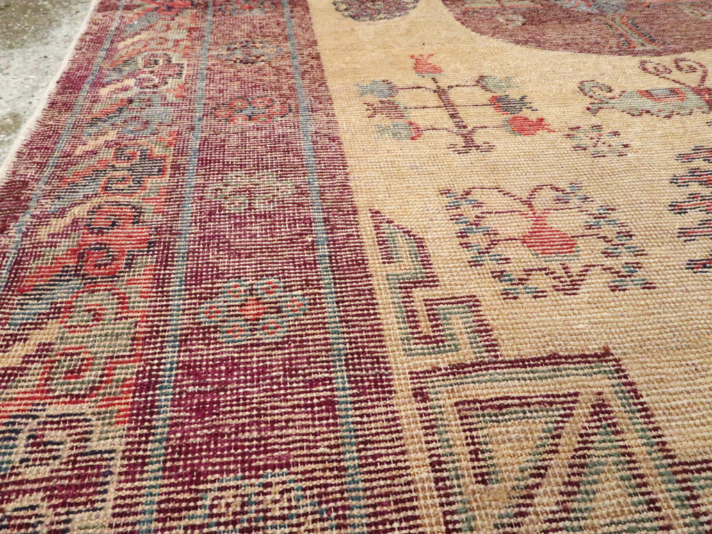 Antique East Turkestan Khotan Rug, No.26484 - Staging