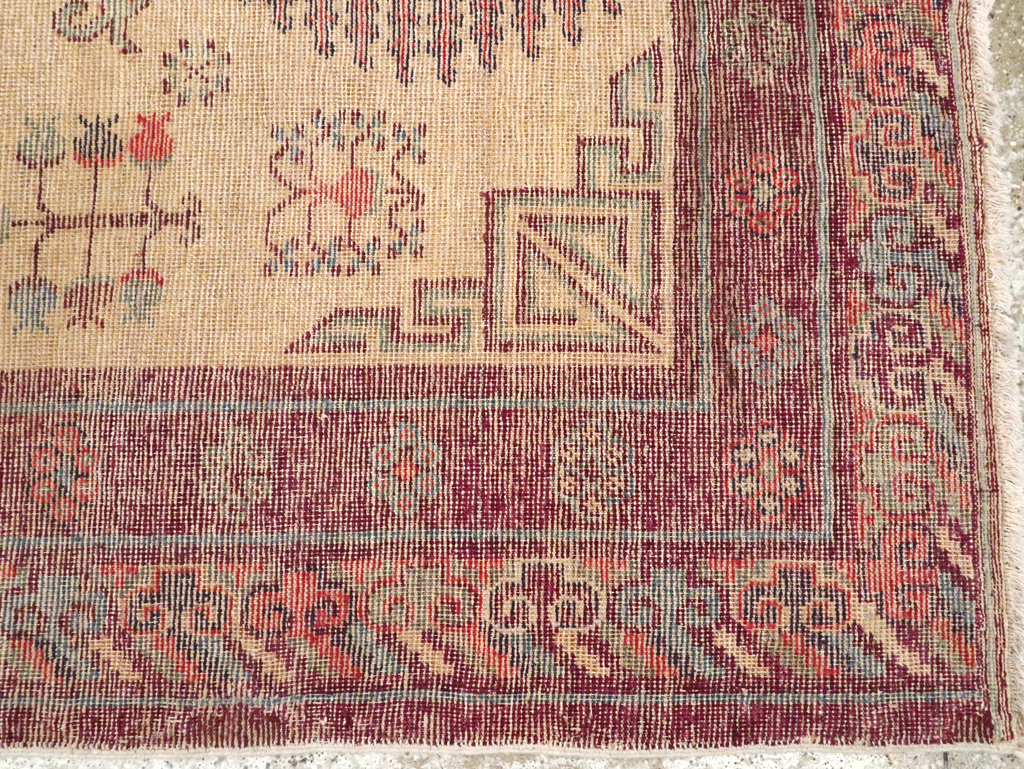 Antique East Turkestan Khotan Rug, No.26484 - Staging