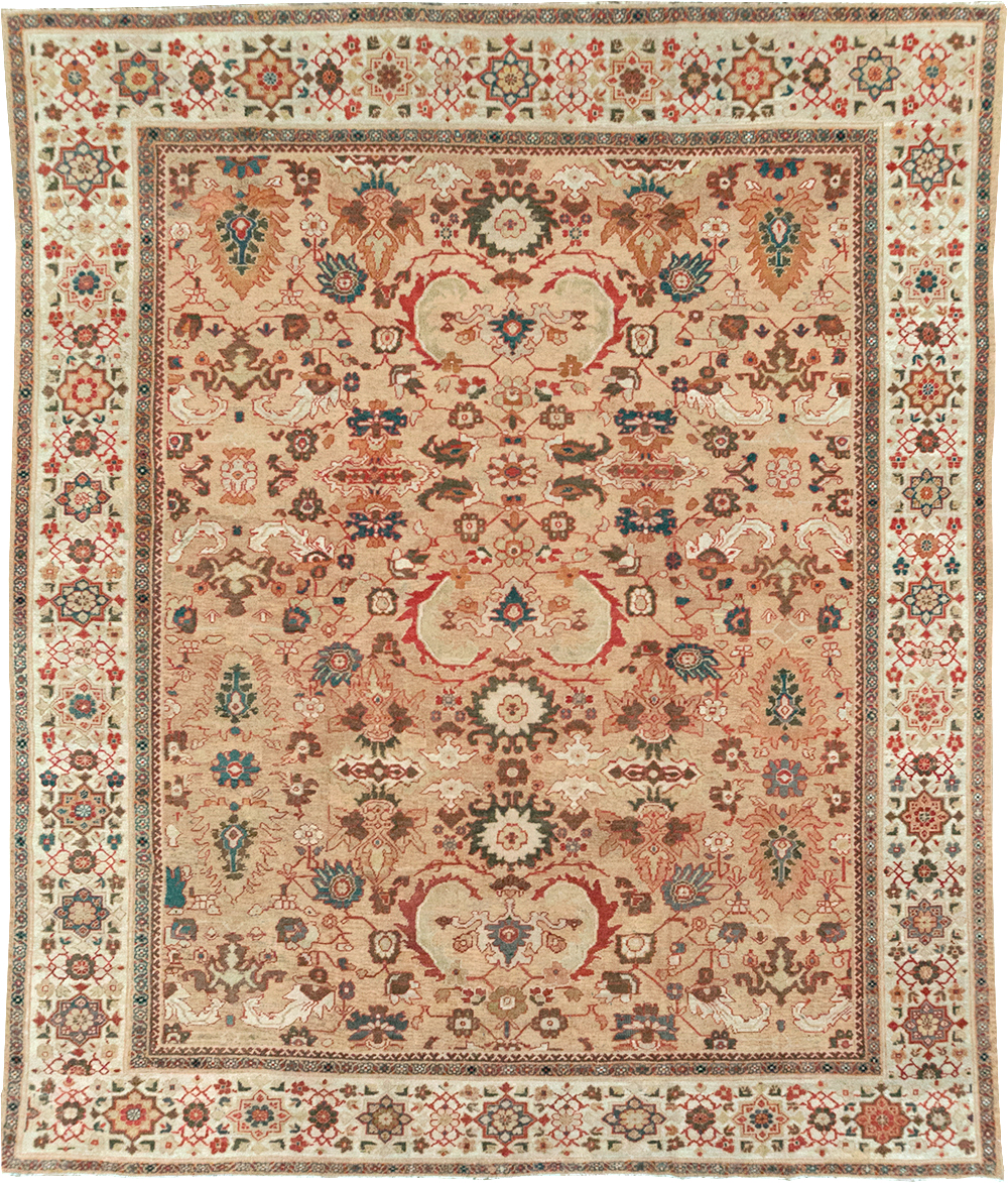 Antique Persian Mahal Room Size Carpet, No.26492 - Staging