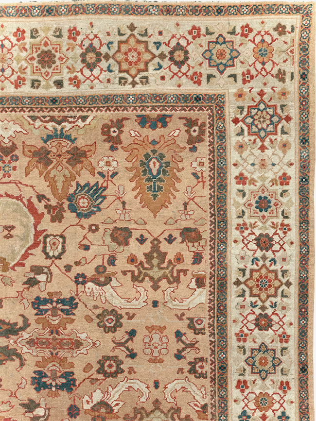 Antique Persian Mahal Room Size Carpet, No.26492 - Staging