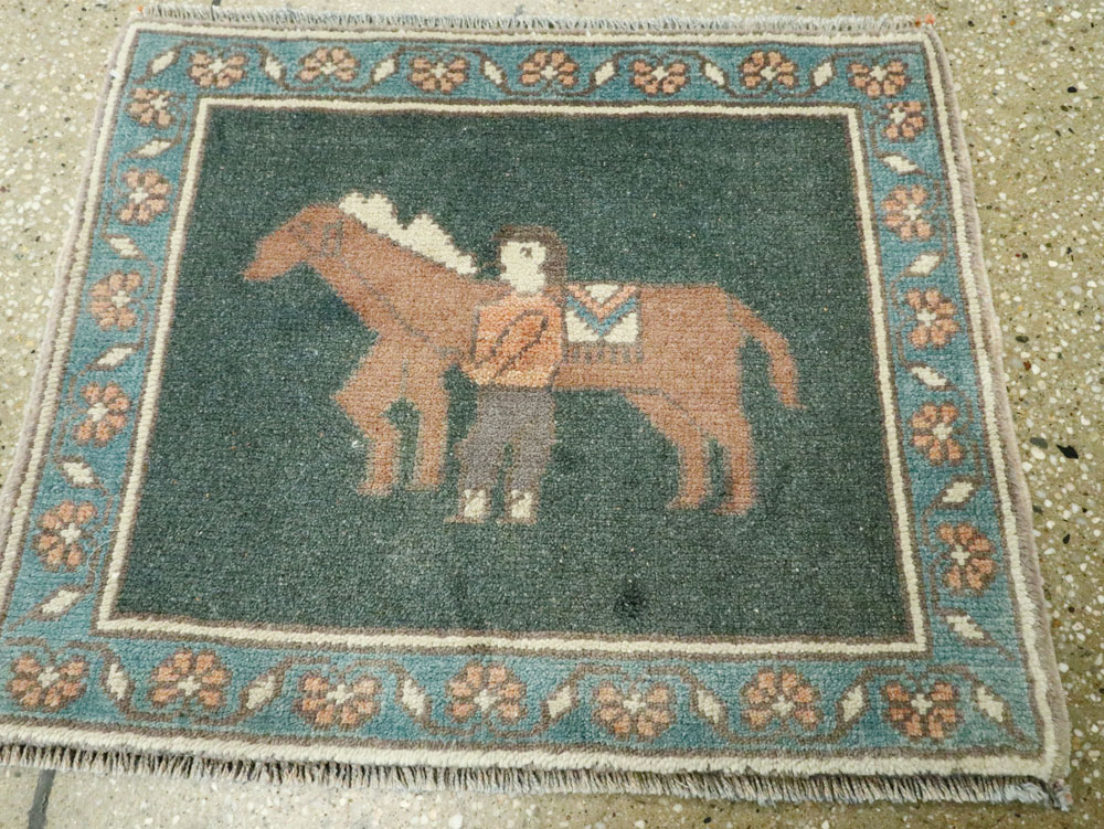 Vintage Turkish Anatolian Pictorial Rug, No.26497 - Staging