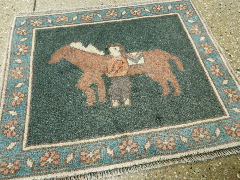 Vintage Turkish Anatolian Pictorial Rug, No.26497 - Staging