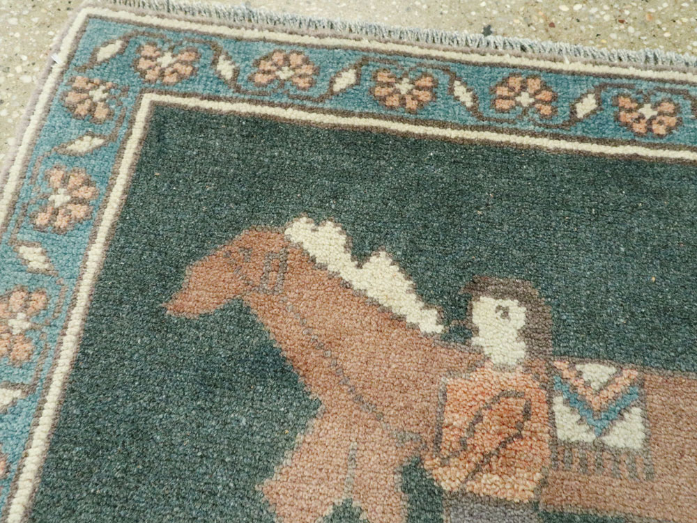 Vintage Turkish Anatolian Pictorial Rug, No.26497 - Staging