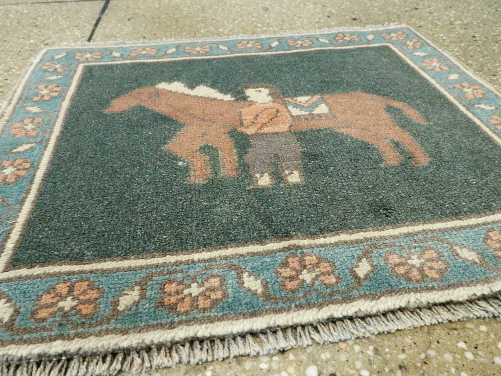 Vintage Turkish Anatolian Pictorial Rug, No.26497 - Staging