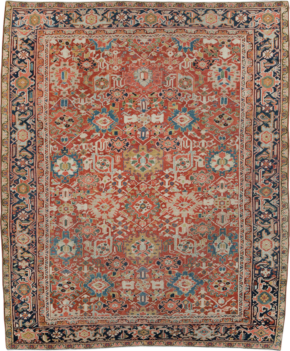 Antique Persian Heriz Room Size Carpet, No.26500 - Staging