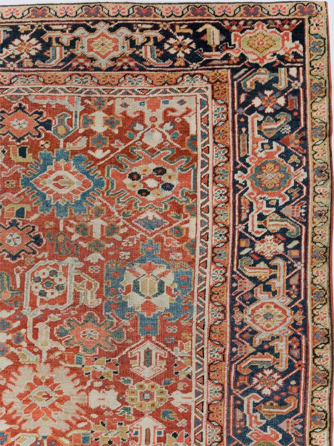 Antique Persian Heriz Room Size Carpet, No.26500 - Staging