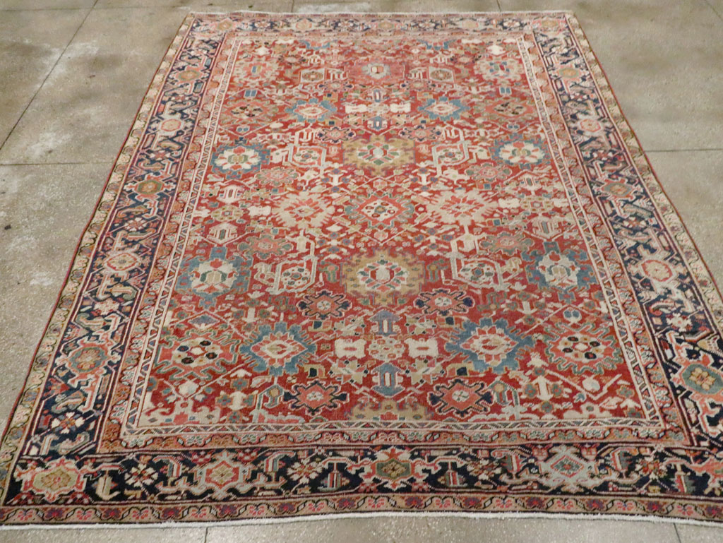 Antique Persian Heriz Room Size Carpet, No.26500 - Staging