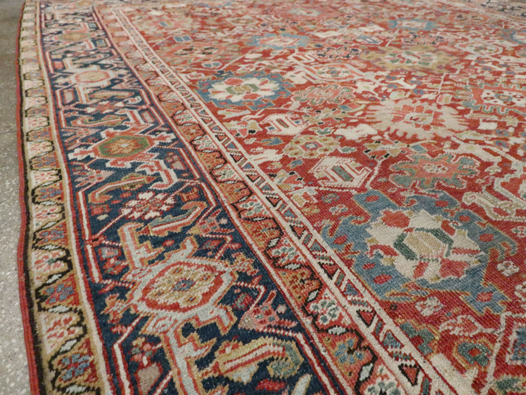Antique Persian Heriz Room Size Carpet, No.26500 - Staging