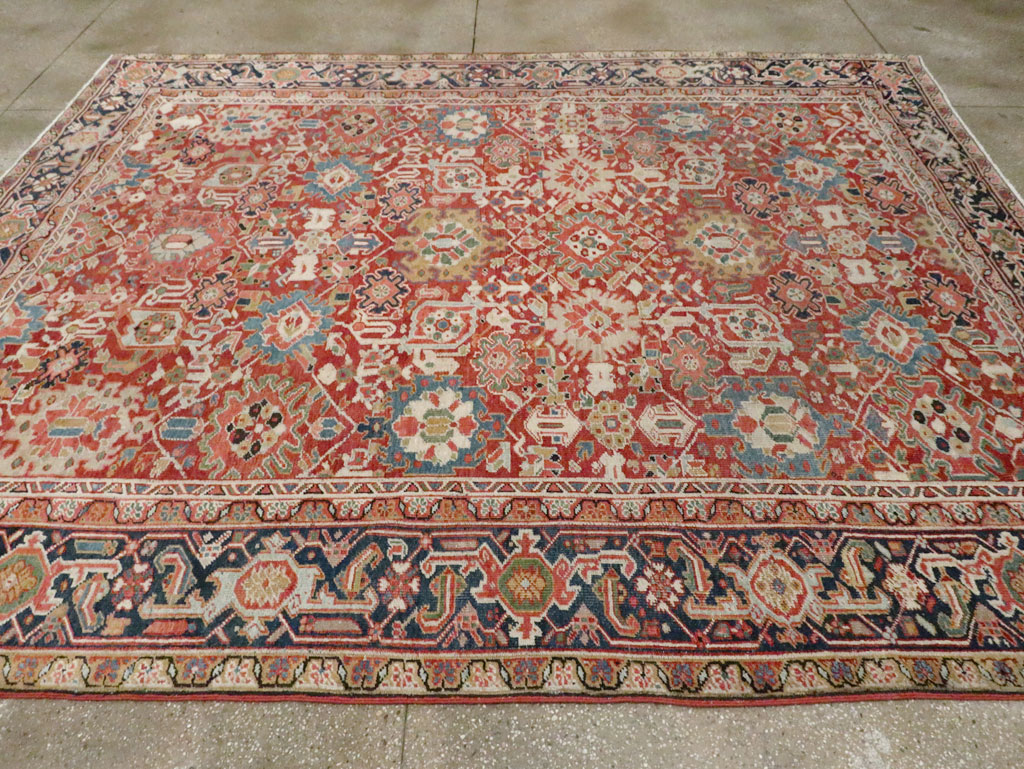 Antique Persian Heriz Room Size Carpet, No.26500 - Staging