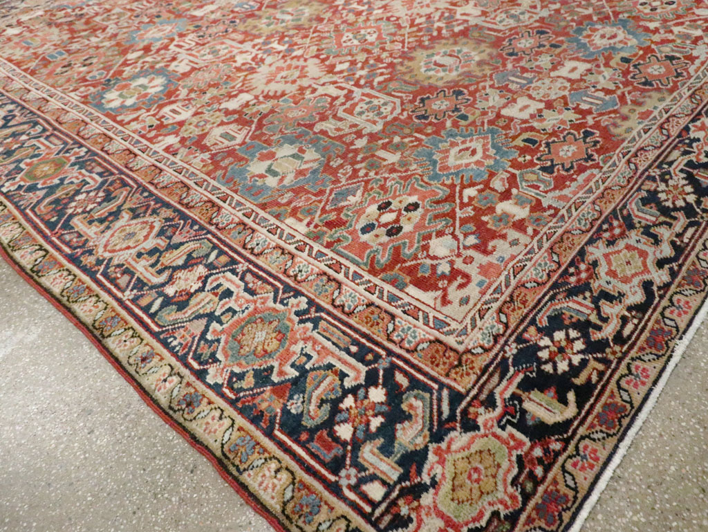 Antique Persian Heriz Room Size Carpet, No.26500 - Staging