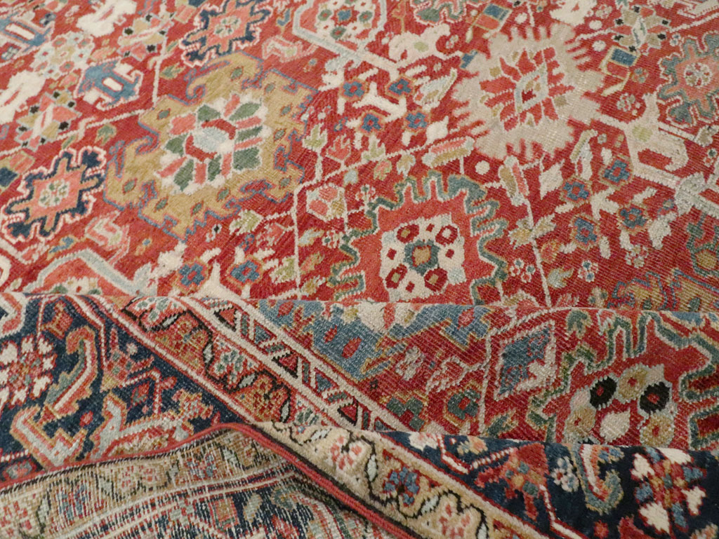 Antique Persian Heriz Room Size Carpet, No.26500 - Staging
