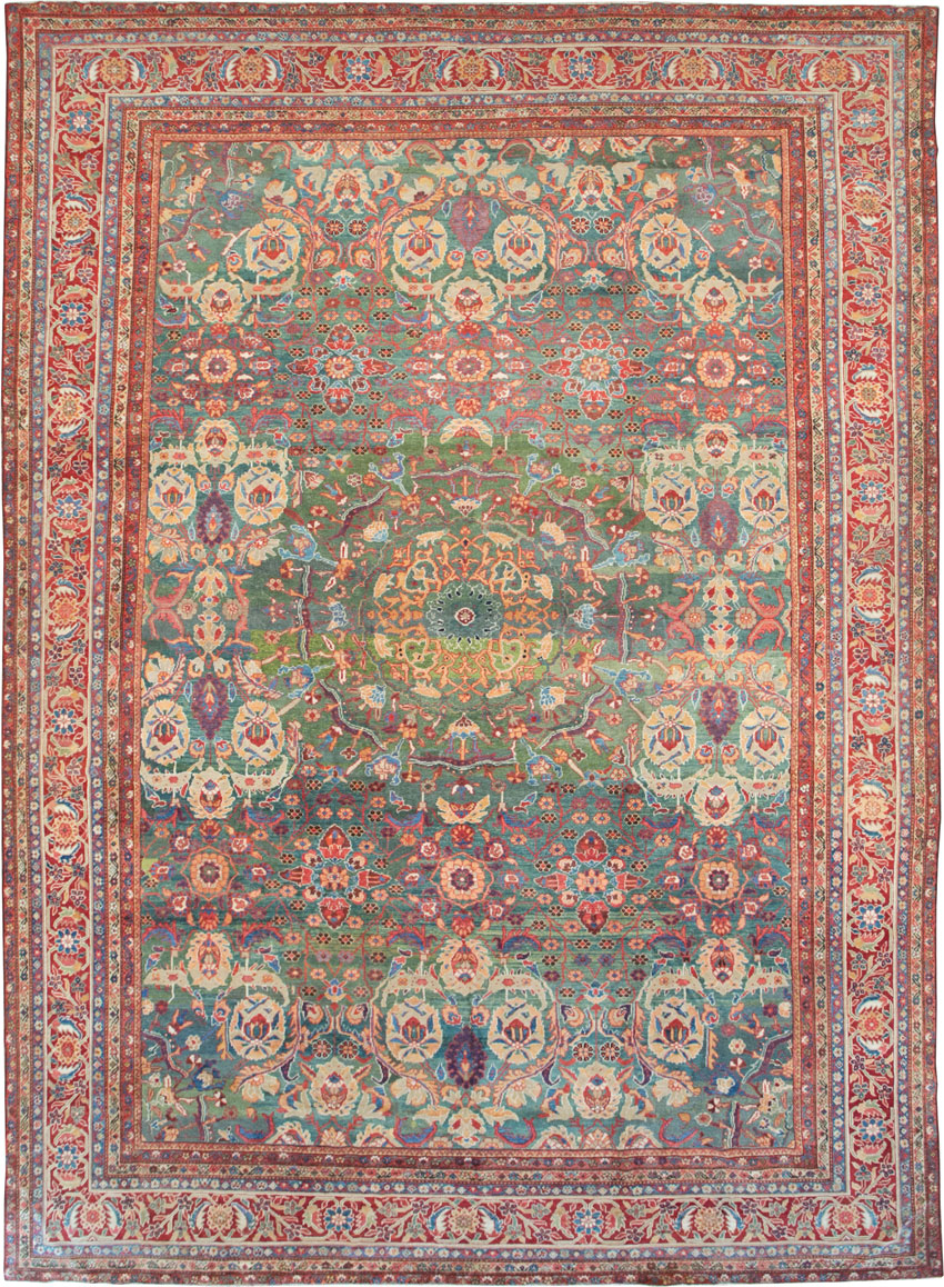 Antique Persian Mahal Oversize Carpet, No.26505 - Staging