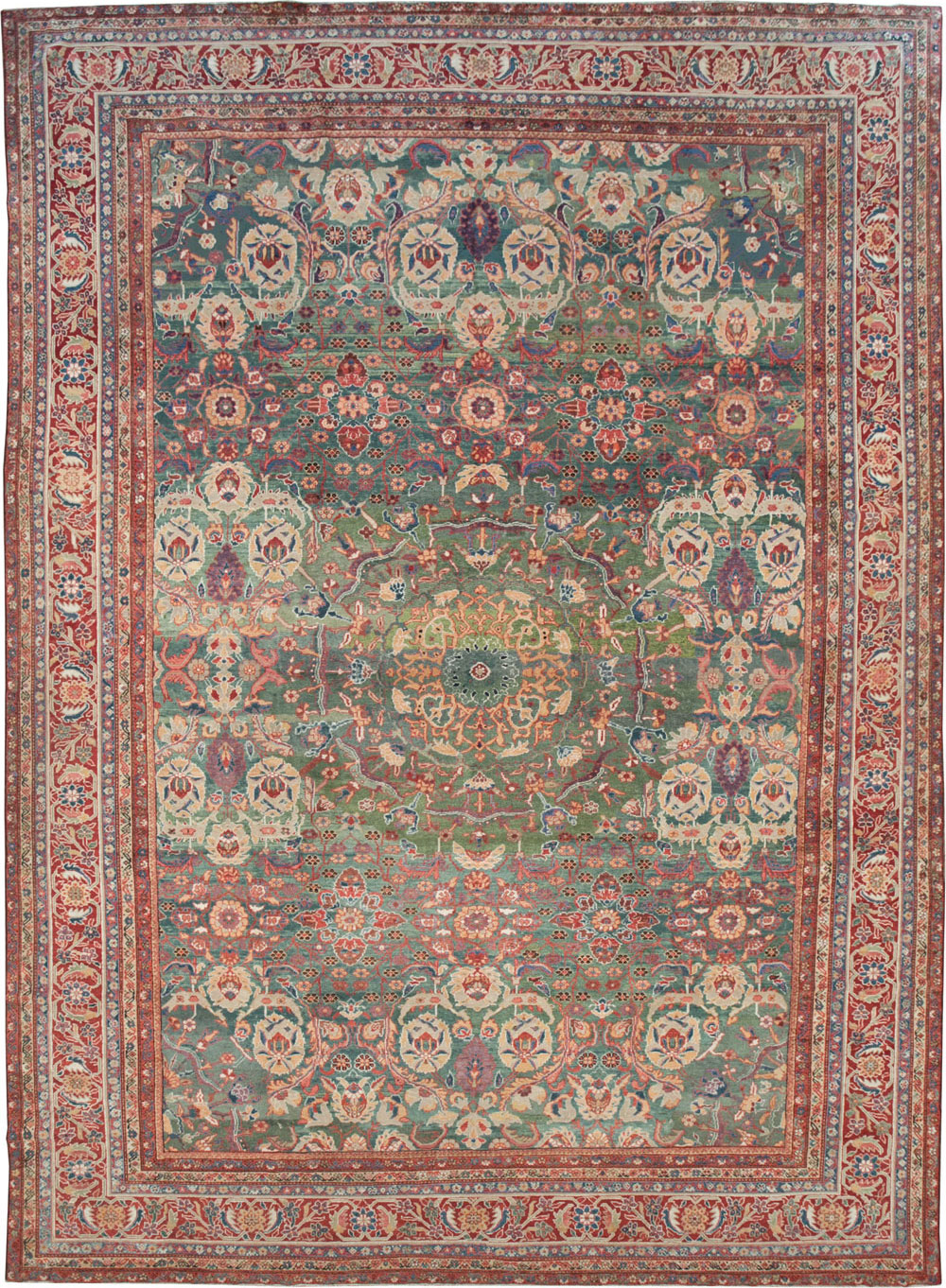 Antique Persian Mahal Oversize Carpet, No.26505 - Staging