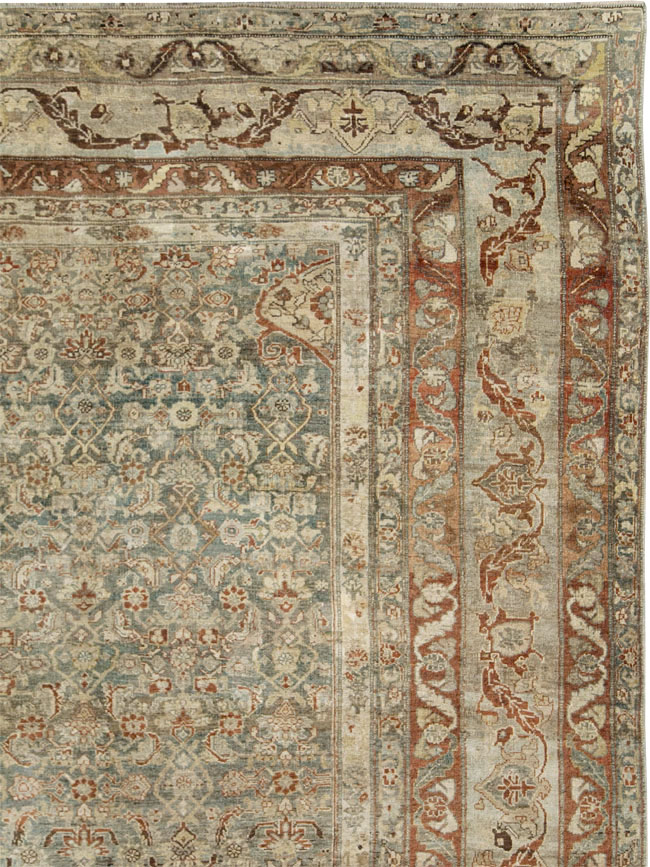Antique Persian Bidjar Large Room Size Carpet, No.26516 - Staging