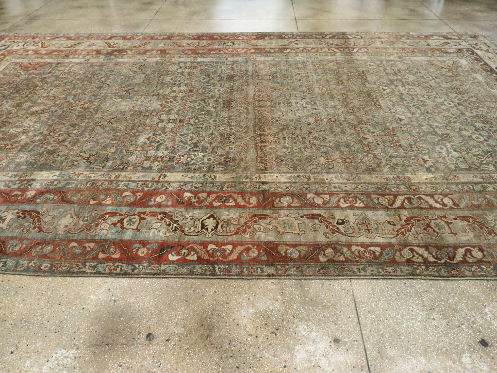 Antique Persian Bidjar Large Room Size Carpet, No.26516 - Staging