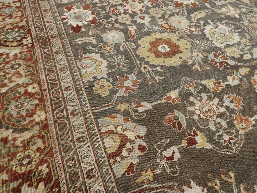 Antique Persian Mahal Large Oversize Carpet, No.26522 - Staging