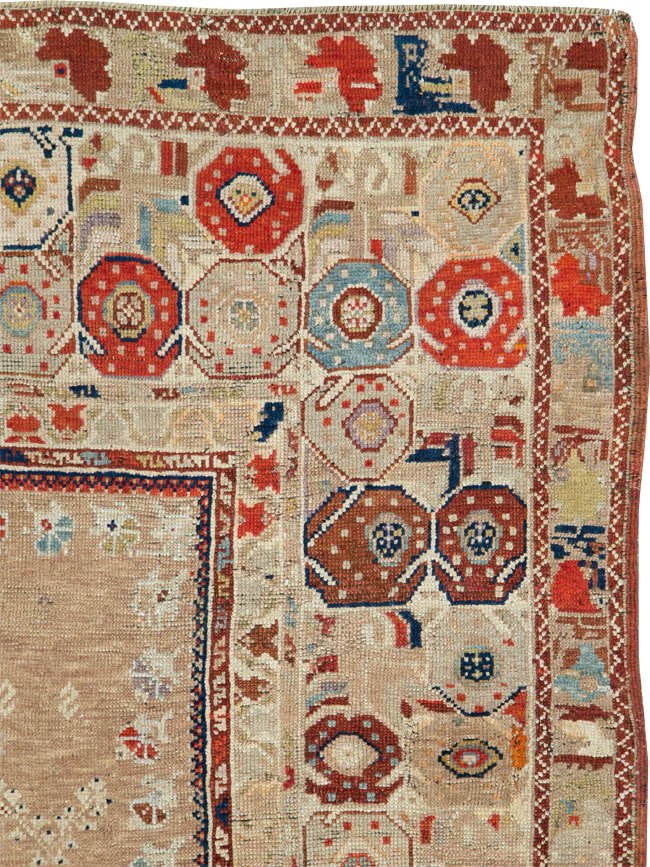 Antique Persian Kurdish Rug, No.26530 - Staging