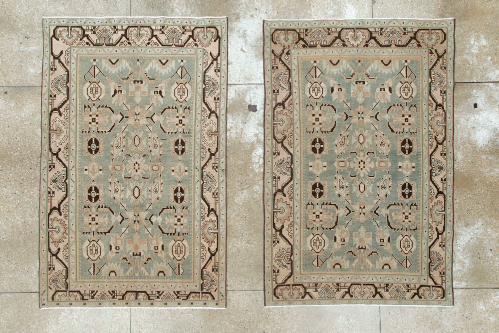 Vintage Persian Malayer Accent Rug (Pair: 1 of 2), No.26546 - Staging