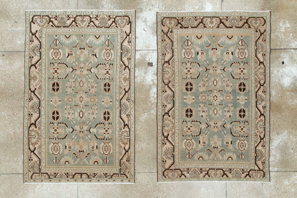 Vintage Persian Malayer Accent Rug (Pair: 2 of 2), No.26549 - Staging