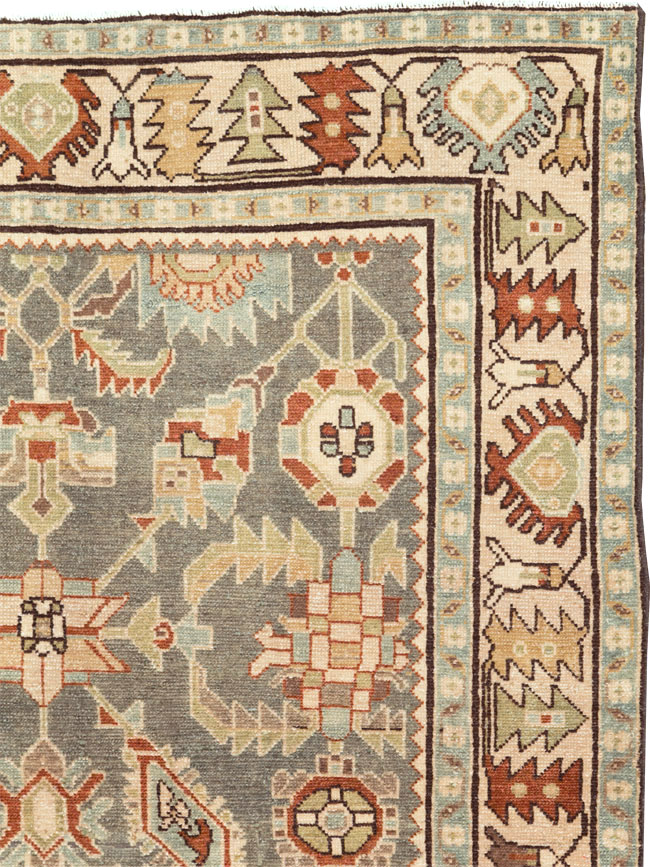 Vintage Persian Malayer Accent Rug, No.26570 - Staging