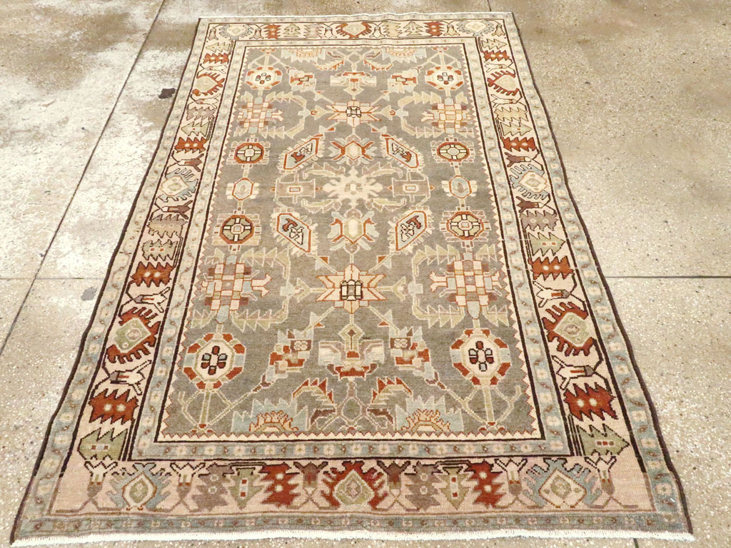 Vintage Persian Malayer Accent Rug, No.26570 - Staging