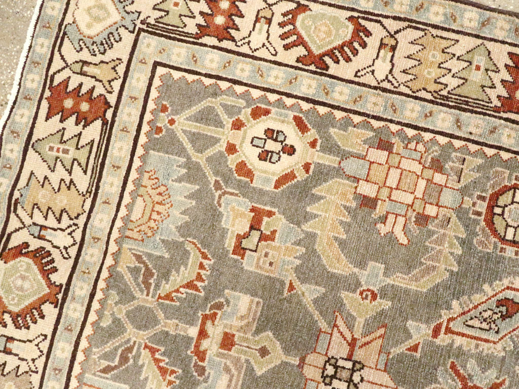 Vintage Persian Malayer Accent Rug, No.26570 - Staging