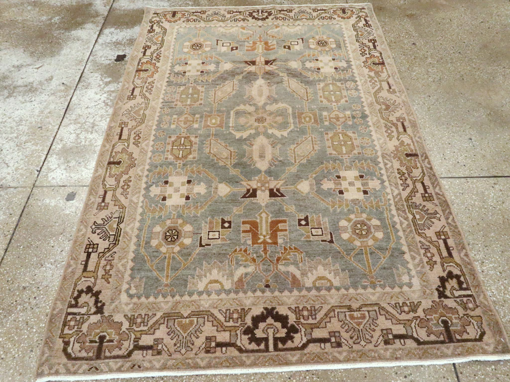 Vintage Persian Malayer Accent Rug, No.26578 - Staging