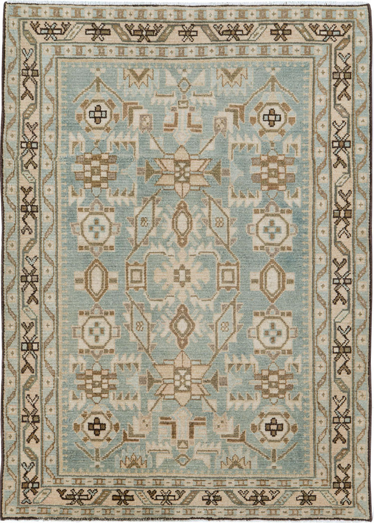 Vintage Persian Malayer Throw Rug (Pair: 2 of 2), No.26590 - Staging