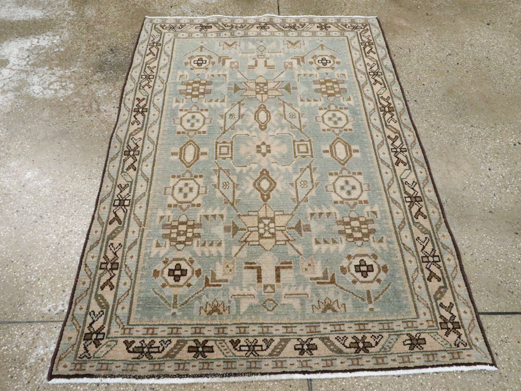 Vintage Persian Malayer Throw Rug (Pair: 2 of 2), No.26590 - Staging