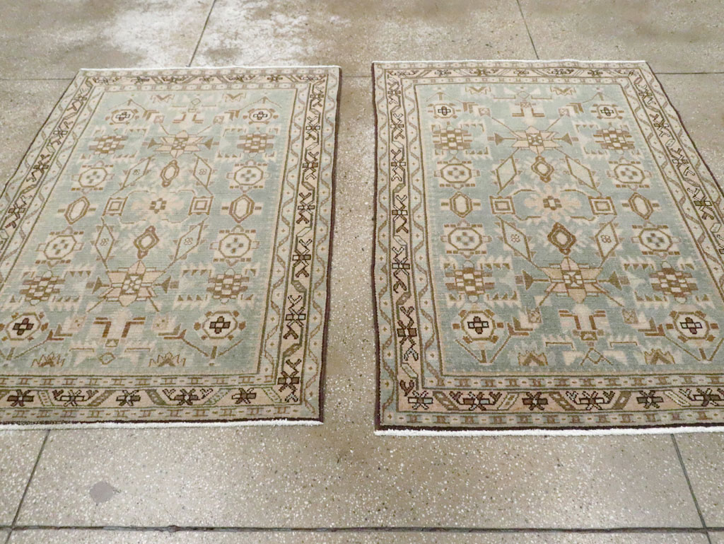 Vintage Persian Malayer Throw Rug (Pair: 2 of 2), No.26590 - Staging