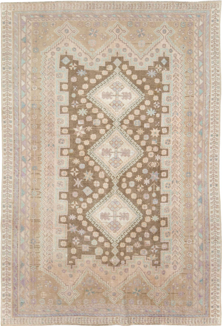 Vintage Persian Afshar Accent Rug, No.26599 - Staging