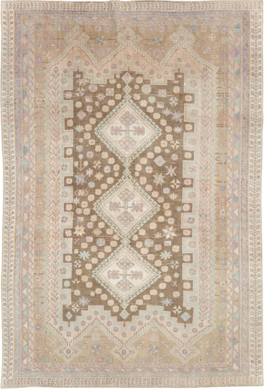 Vintage Persian Afshar Accent Rug, No.26599 - Staging