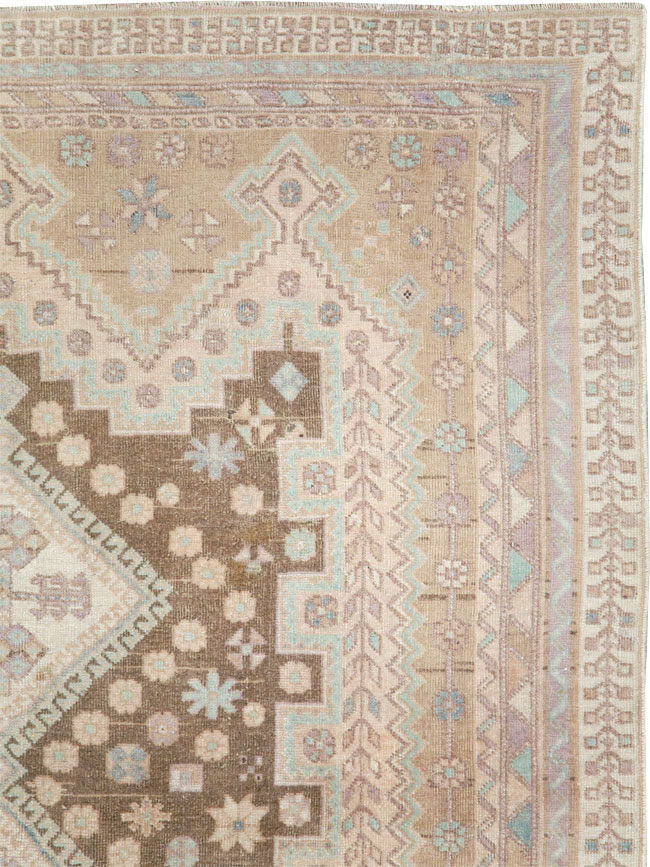 Vintage Persian Afshar Accent Rug, No.26599 - Staging