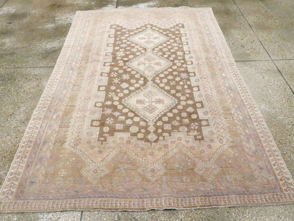 Vintage Persian Afshar Accent Rug, No.26599 - Staging