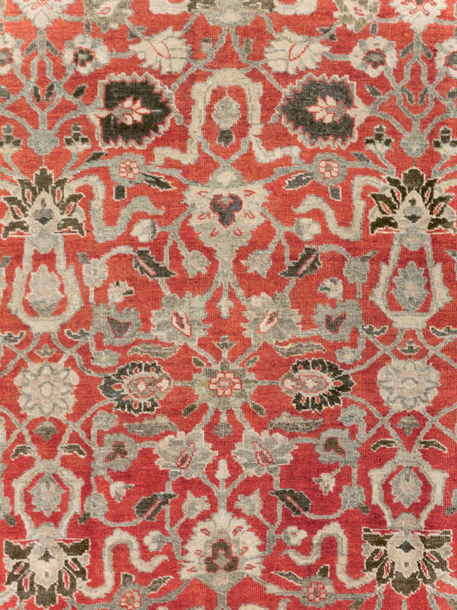 Antique Persian Tabriz Small Room Size Carpet, No.26602 - Staging