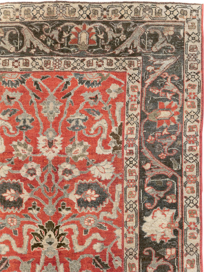 Antique Persian Tabriz Small Room Size Carpet, No.26602 - Staging