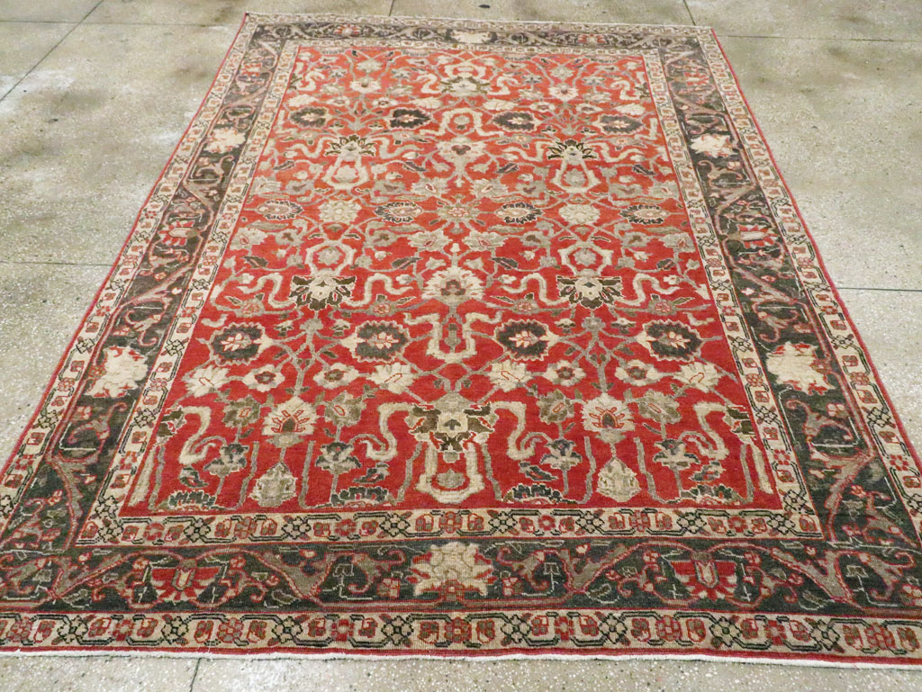 Antique Persian Tabriz Small Room Size Carpet, No.26602 - Staging